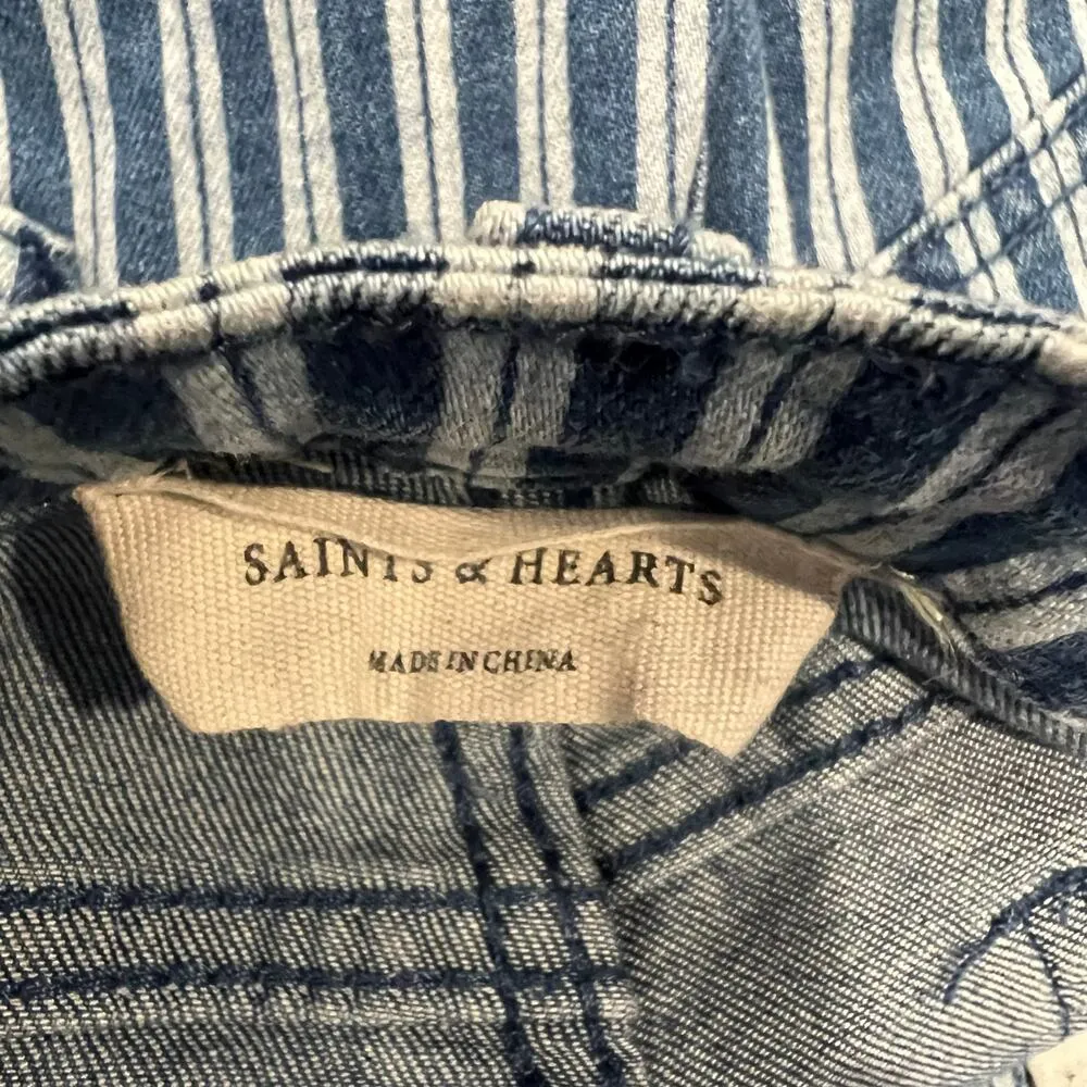 Saints & Hearts Women’s Striped Flare Jeans Size M Blue Size M - Image 5