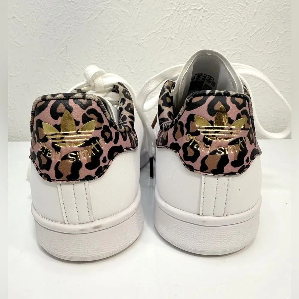 Adidas Originals Stan Smith White Leopard Pink Brown Sneakers Size 5 EUC - Image 7