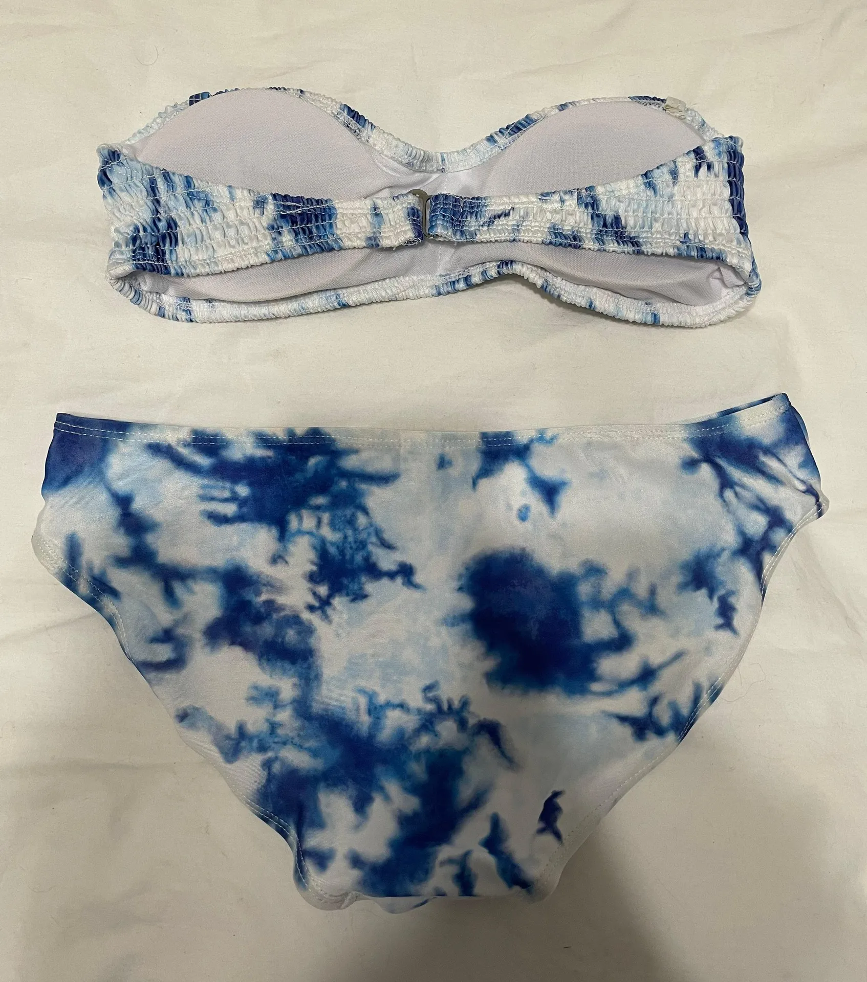 Blue and White Strapless Bikini - Image 2
