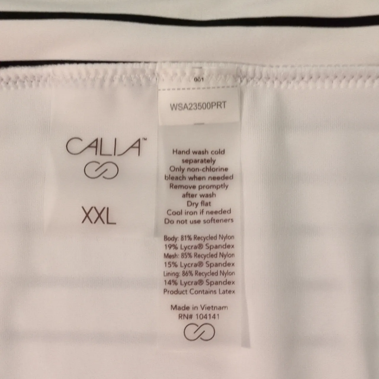 Calia Coastal Stripe White Boyshort Swim Bottoms Size XXL Black - Image 2