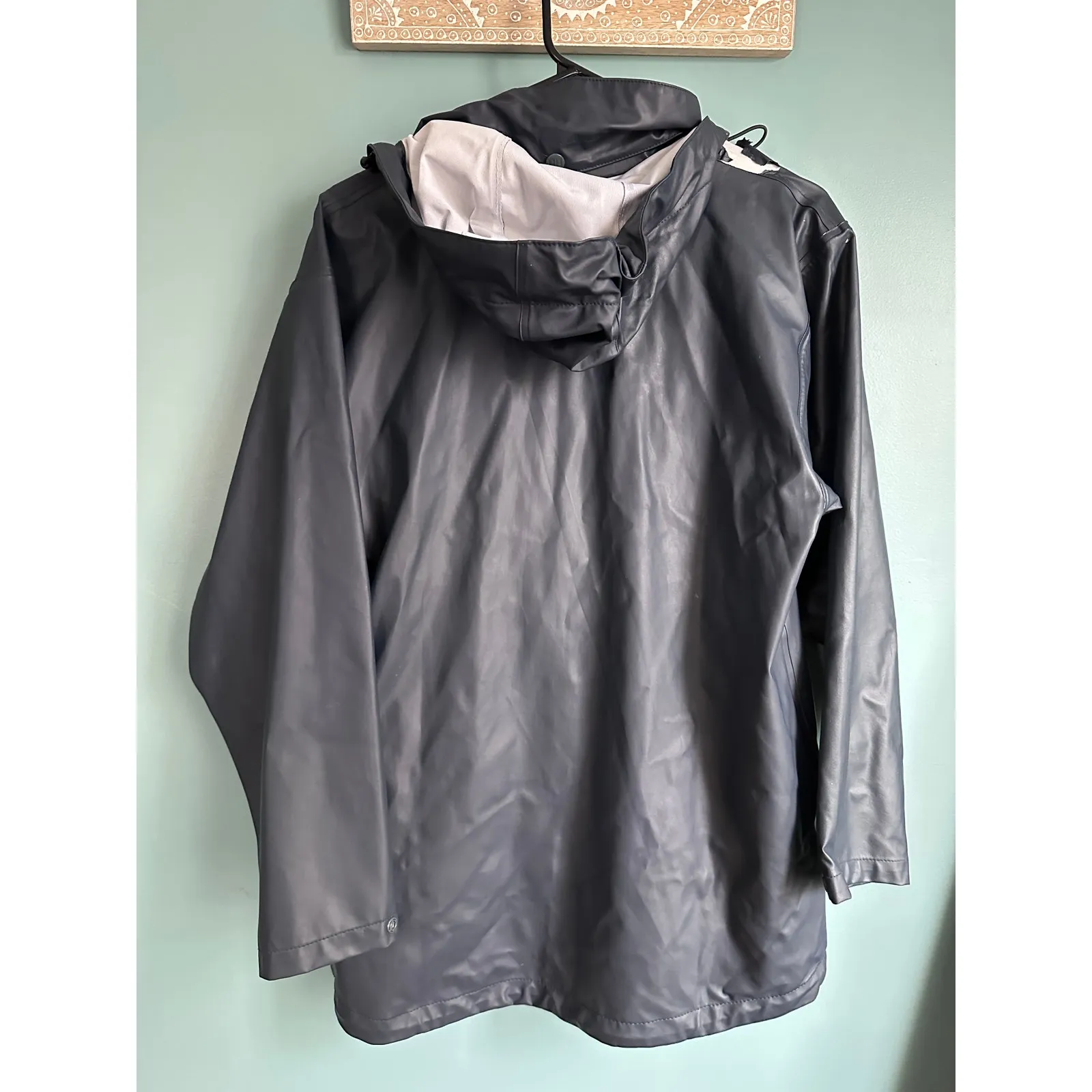 HH Helly Hansen Navy Blue Unisex Hooded Raincoat Rain Jacket - Image 6