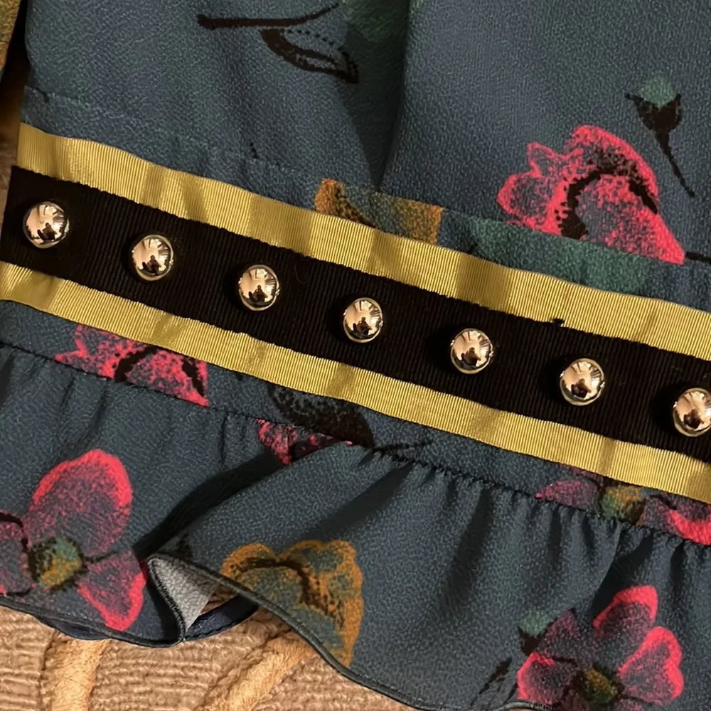 🆕 Red Valentino | Floral Blue Blouse Size 38 - Image 3