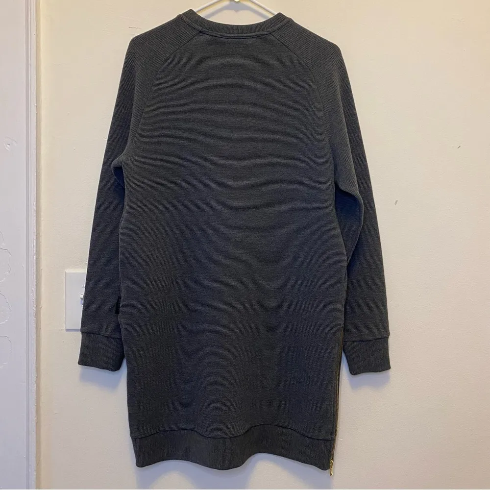 VARLEY Albret Long Sleeve Side Zipper Mini Dress Charcoal Marl Gray Sz Small - Image 13