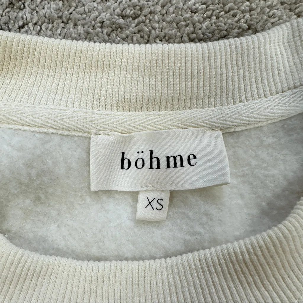 bohme Women’s Embroidered Sweatshirt Metterhorn Longsleeve Crew Neck in Beige XS - Image 8