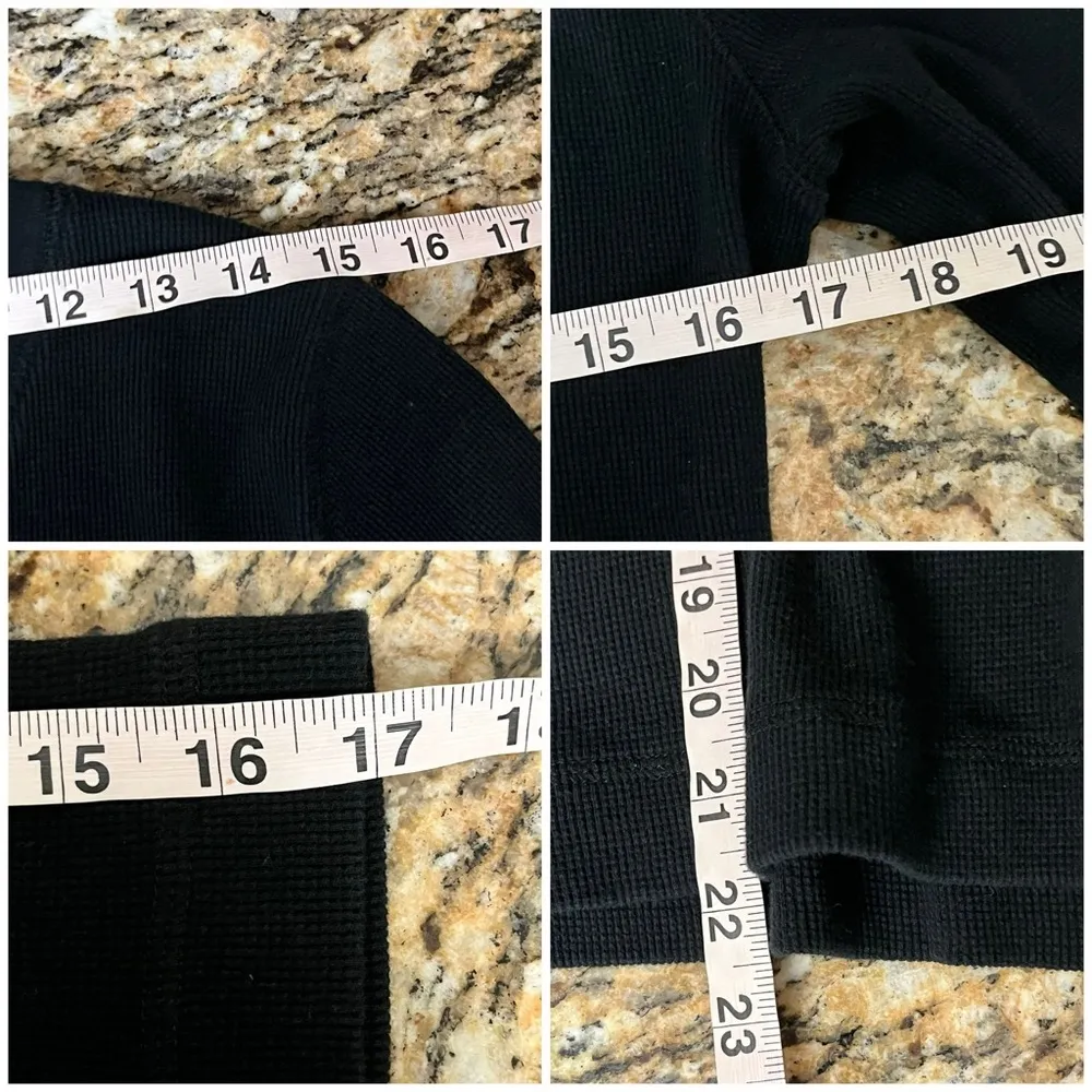 Lauren Ralph Lauren Black Waffle Knit Blouse Goth Grunge Witchy Vampy XL gorpcor - Image 5