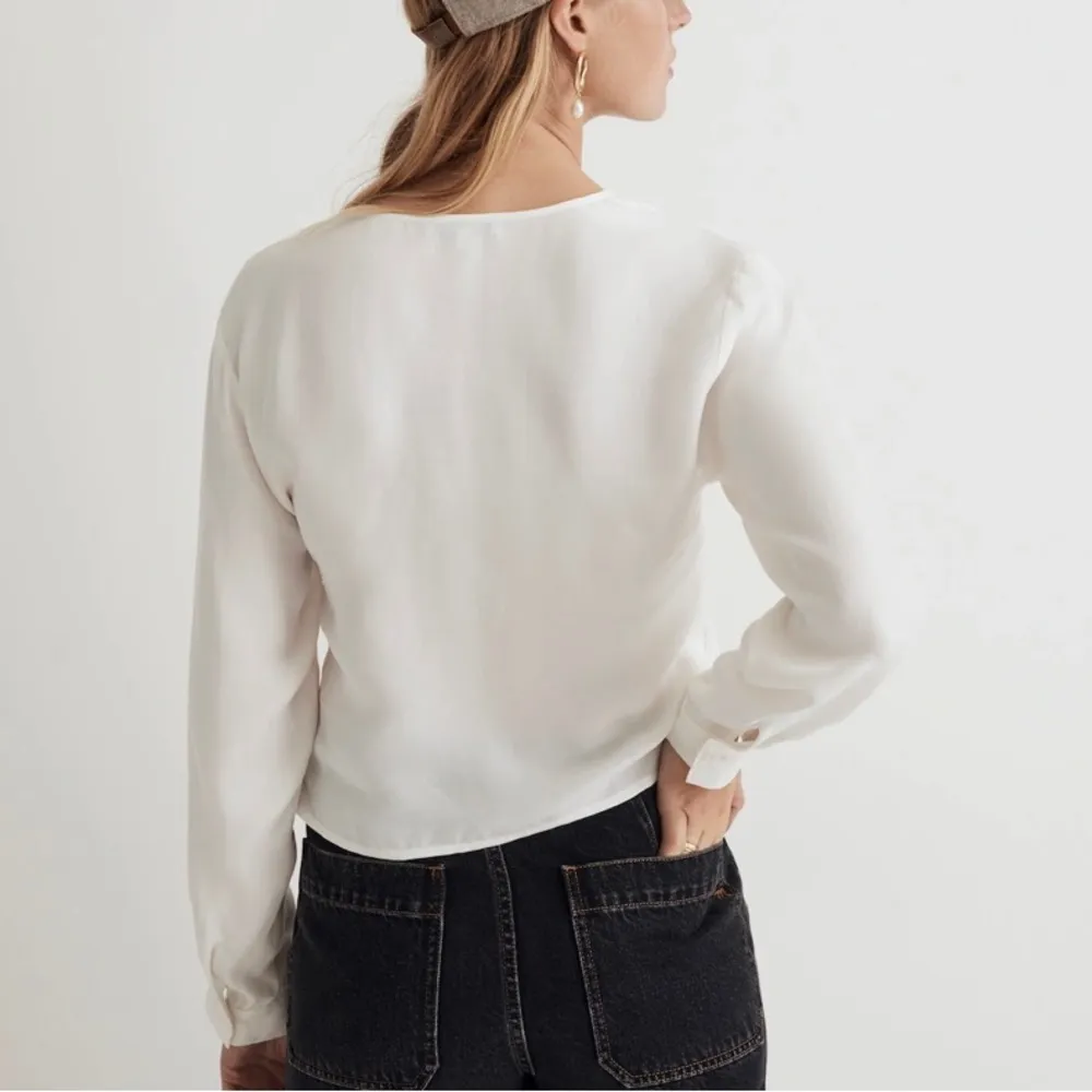 NWT Madewell Brushed Ruched-Front Top Lighthouse White - Image 8