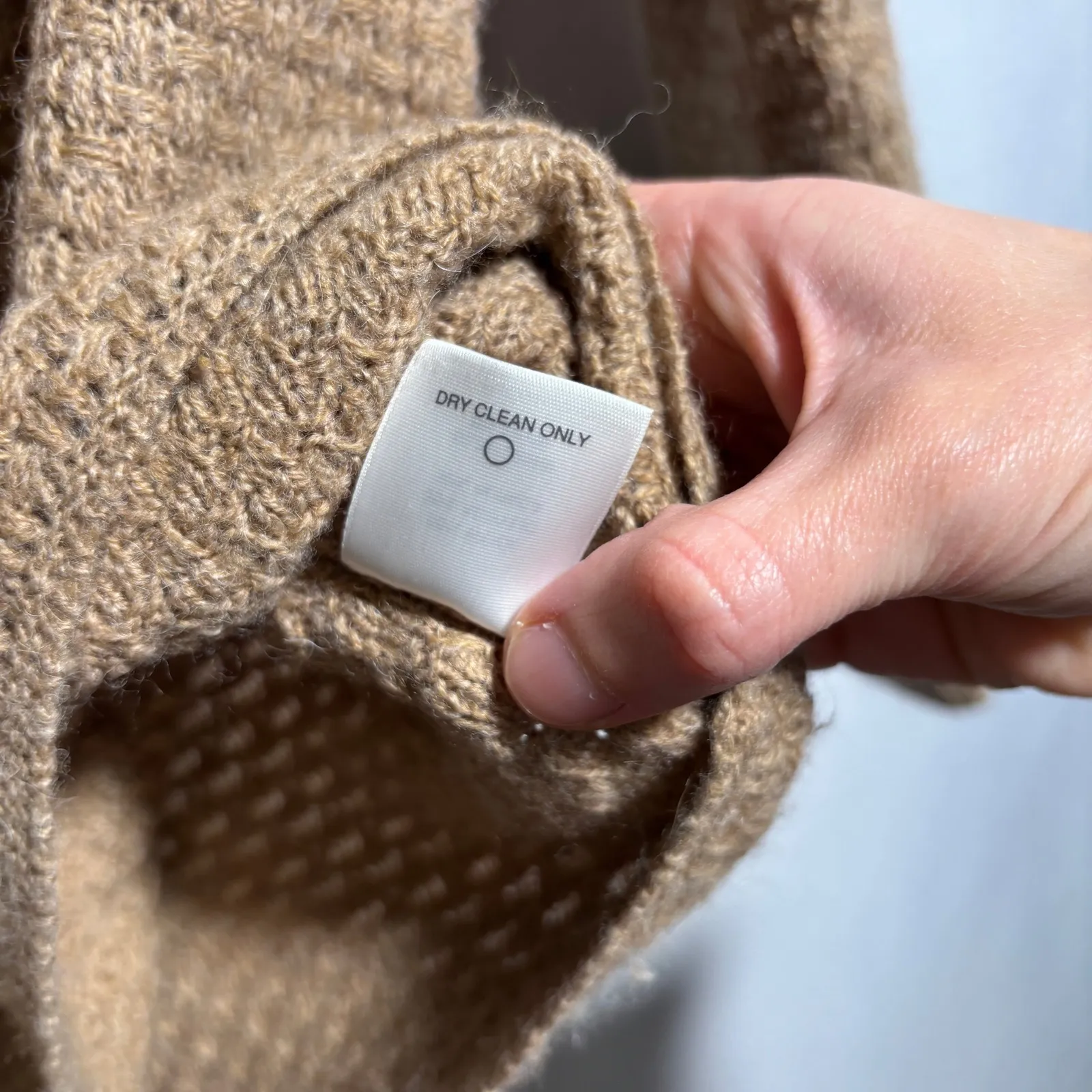 Classiques Entier M Tan Cowl Neck Textured Knit Wool Alpaca Blend Sweater - Image 6