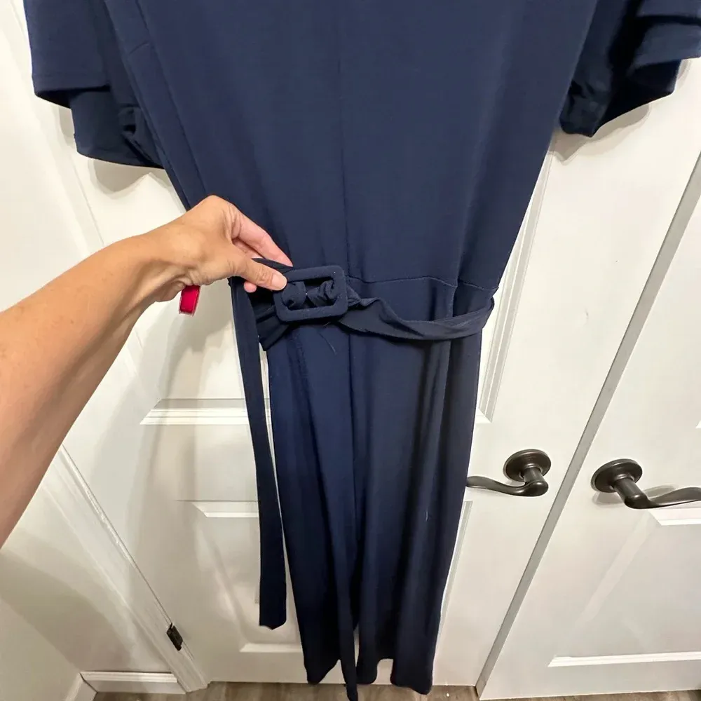 Monteau Navy Jumpsuit‎ w adorable adjustable belt - Image 4