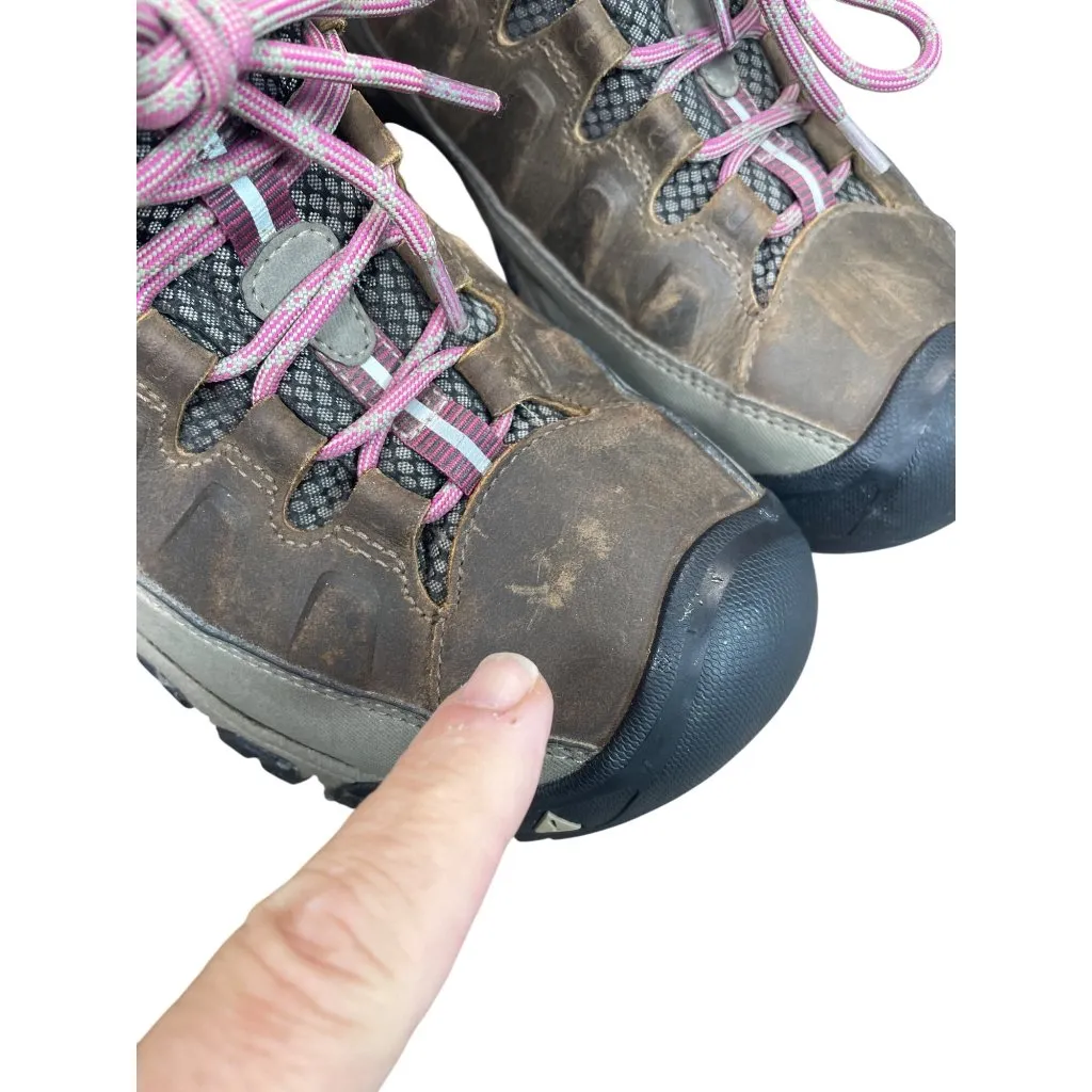 Keen Dry Womans Brown Pink Suede Waterproof Hike Boots Sz 10 SKU 9581 - Image 14