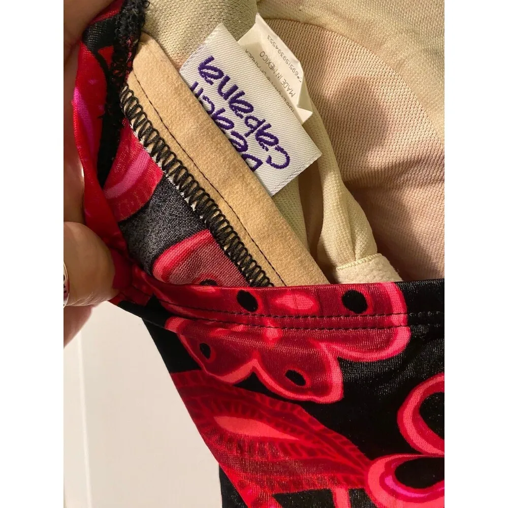 Beach Cabana Strapless bright neon pink swimsuit juniors size medium - Image 4