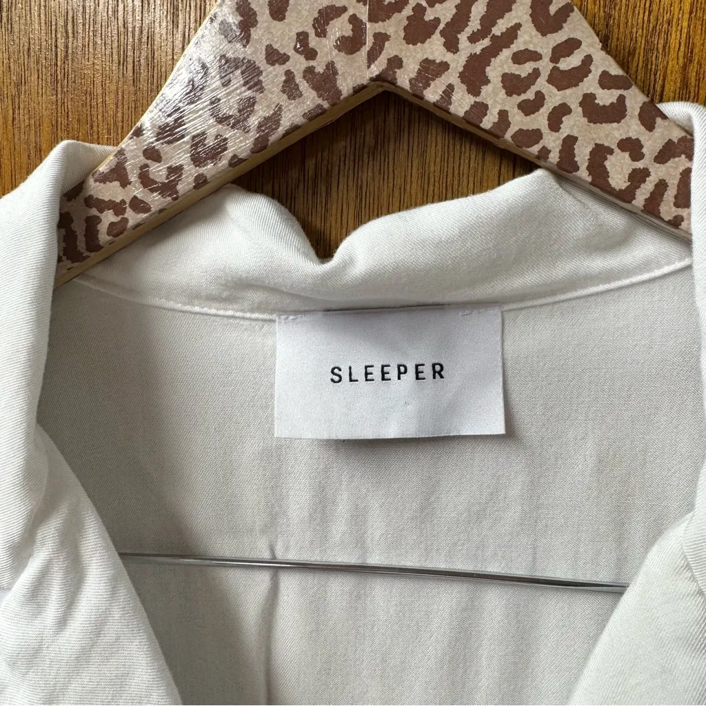 Sleeper Party Pajama Top Button Up Long Sleeve Blouse Sleepwear Bridal White XL - Image 8