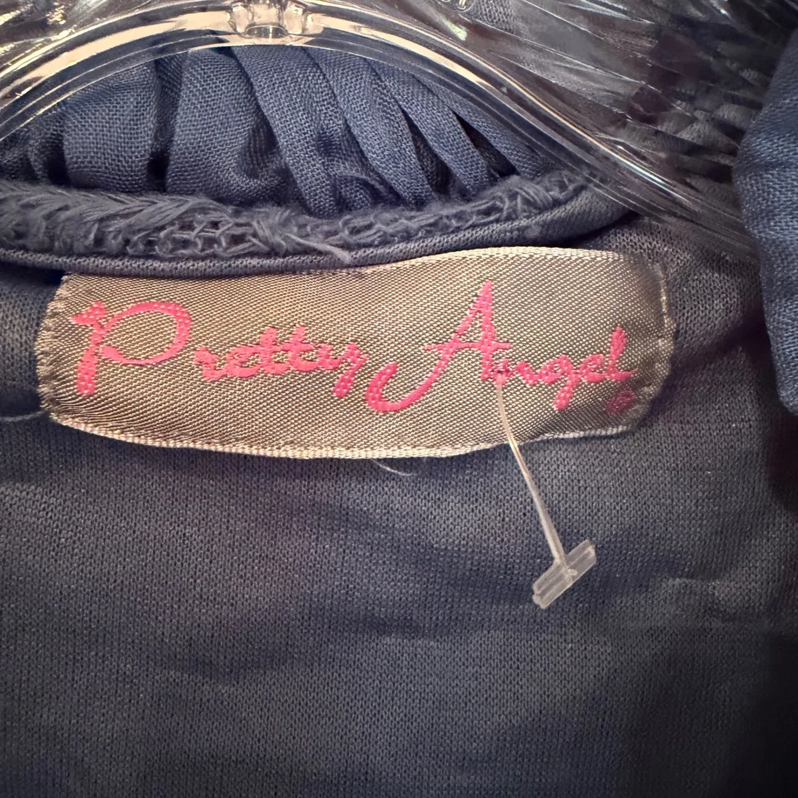 Pretty Angel Ruffle Sequin Linen Tunic Womens Small Blue Fairy Boho Hippie Gypsy - Image 3