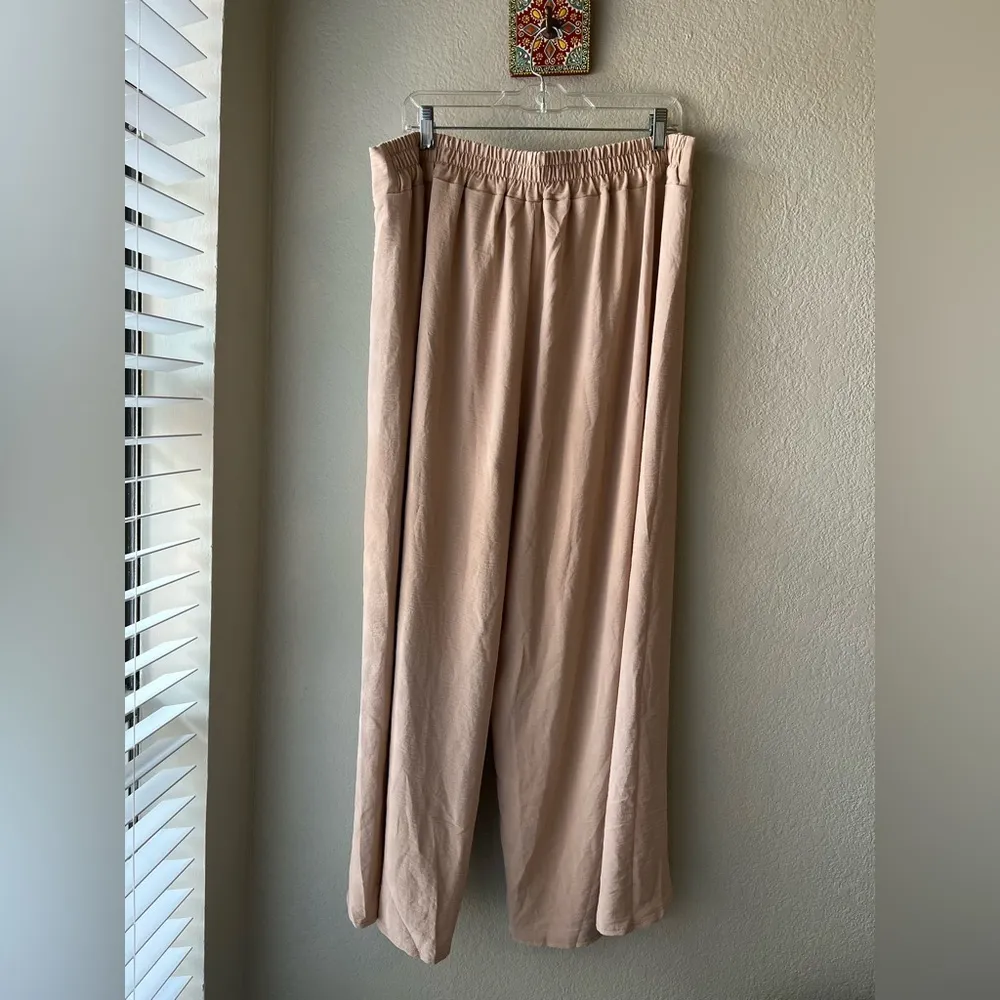 High Waisted Flowy Wide Leg Pants Bowtie Front Split Wrap Pants Trouser Size XXL - Image 5