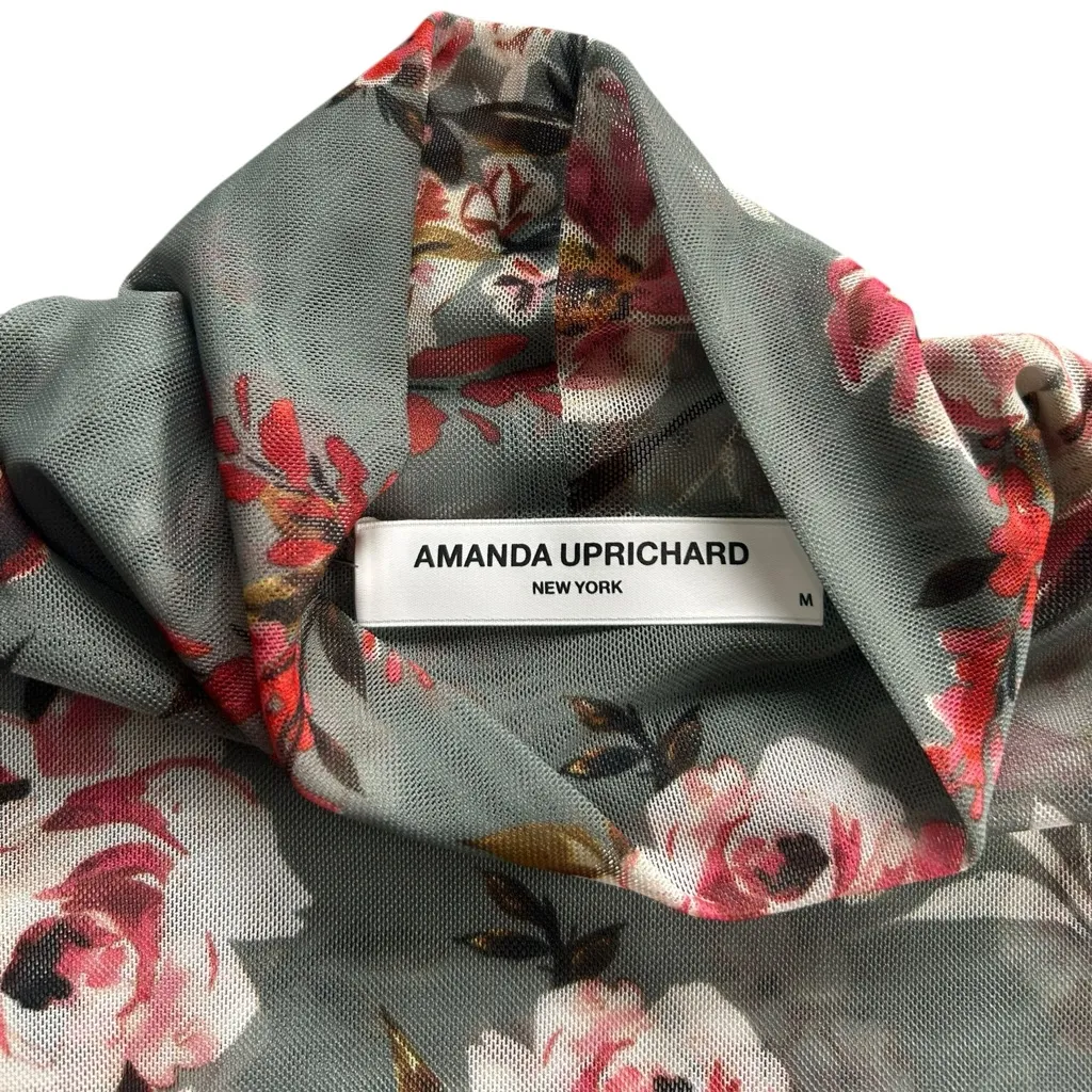Amanda Uprichard Watson Top in Floral Lowery Mesh Long Sleeve Blouse Size M - Image 10