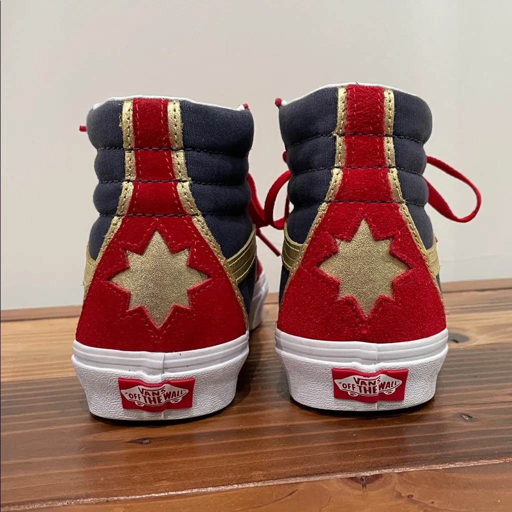 Vans Sk8-Hi Marvel Captain Marvel/ Wonder Woman Sneakers Men’s 6.5 Women’s 8 - Image 5