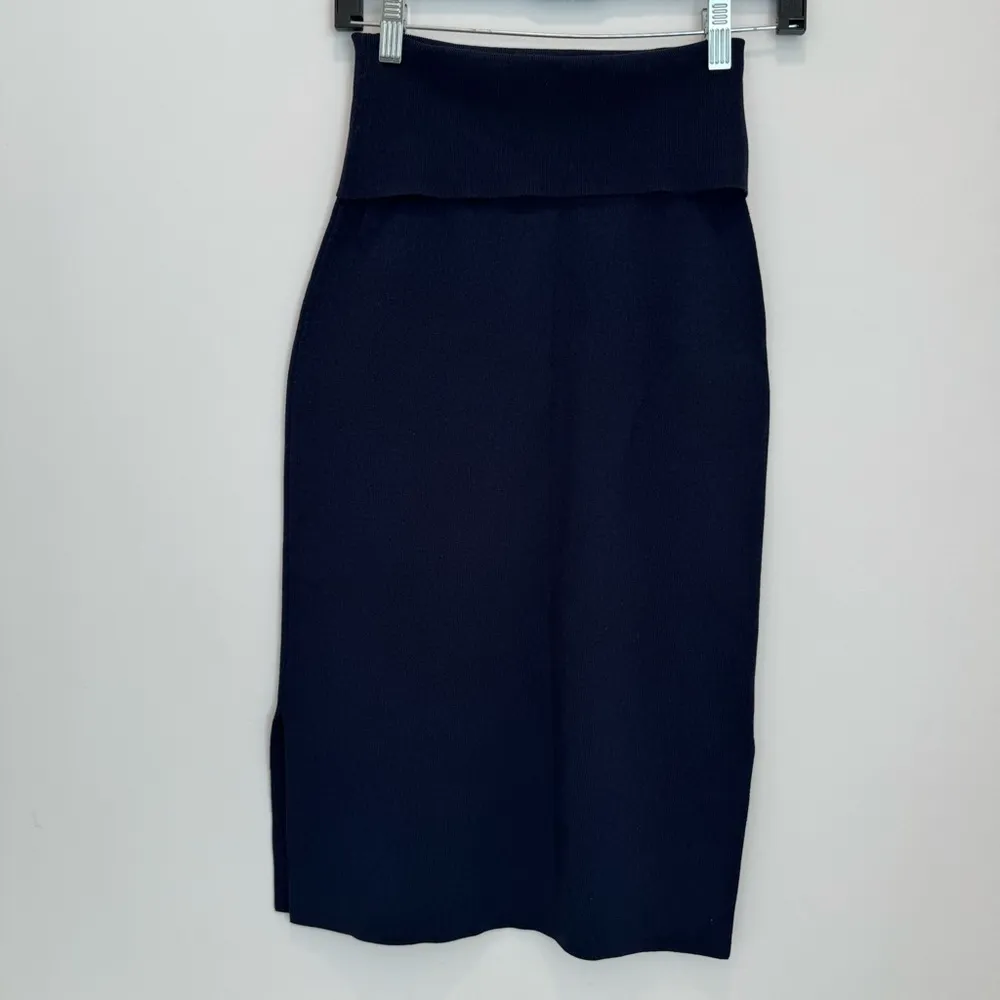 MM Lafleur Harlem Pencil Skirt in Jardigan Knit Navy S - Image 4