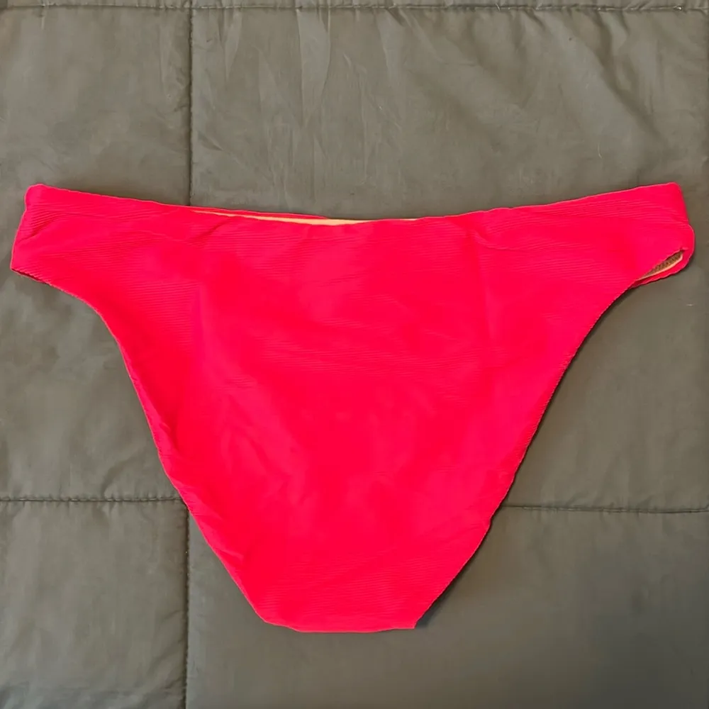 JCrew Ribbed High Rise Cheeky Bikini Bottom Pink Size XXL NWT - Image 2