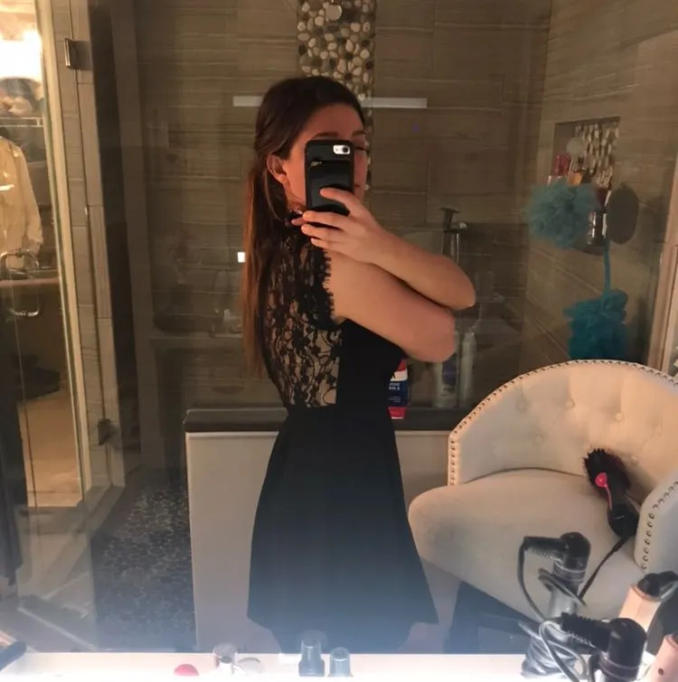 BCBGeneration Black Formal Dress With Lace Details - Image 5