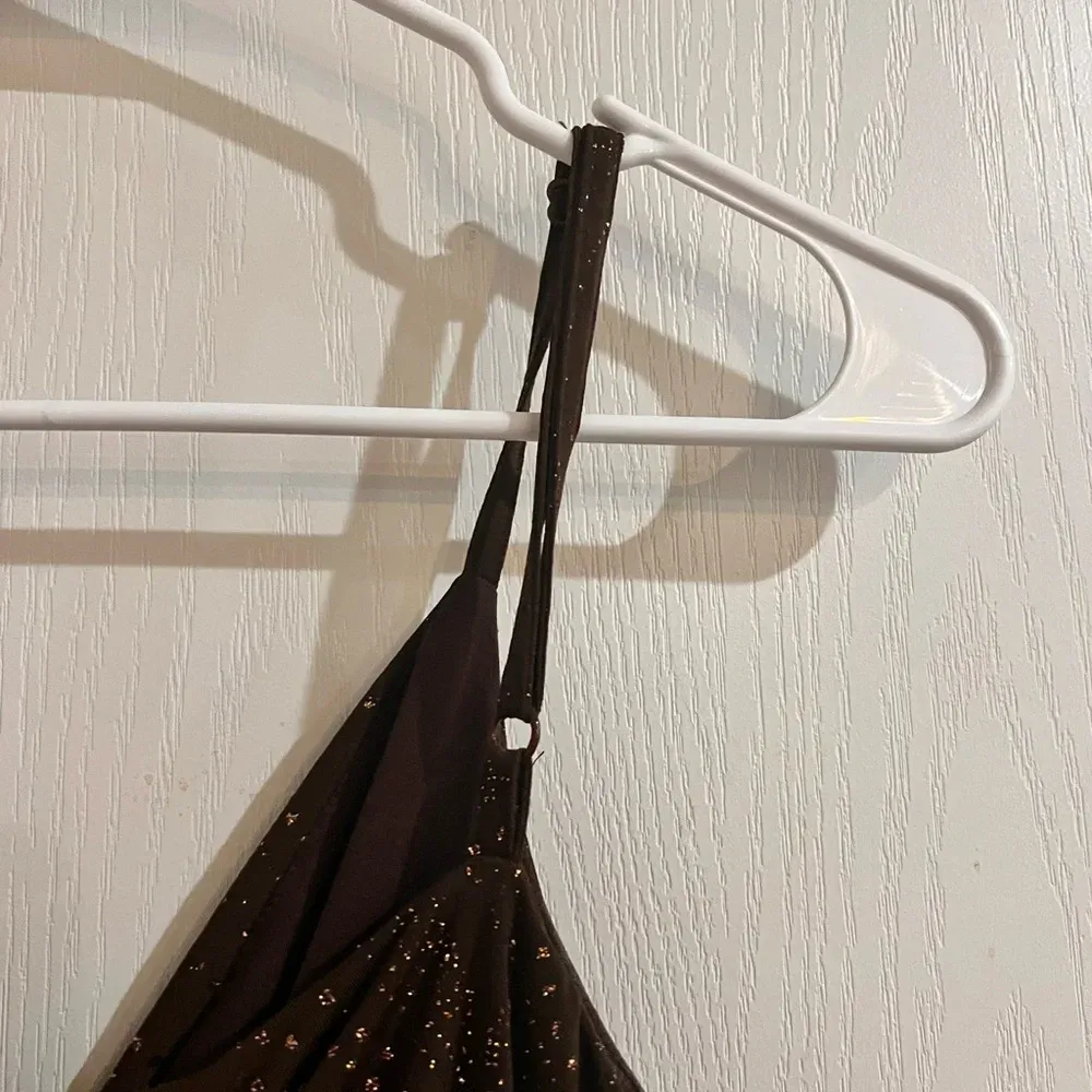 Vintage La Belle Bodycon Dress Gold Size M - Image 5