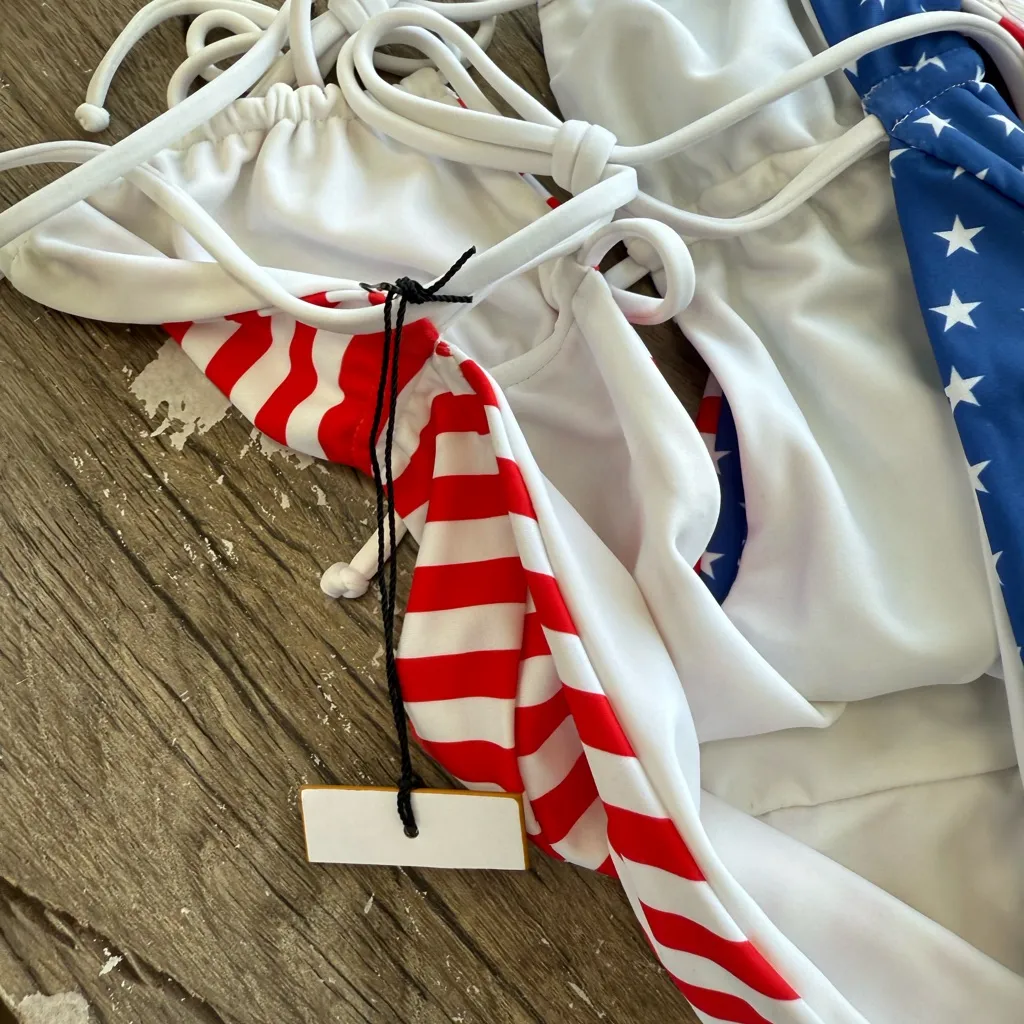 Stars & Stripes One Piece‎ in American Flag size small NWT - Image 5
