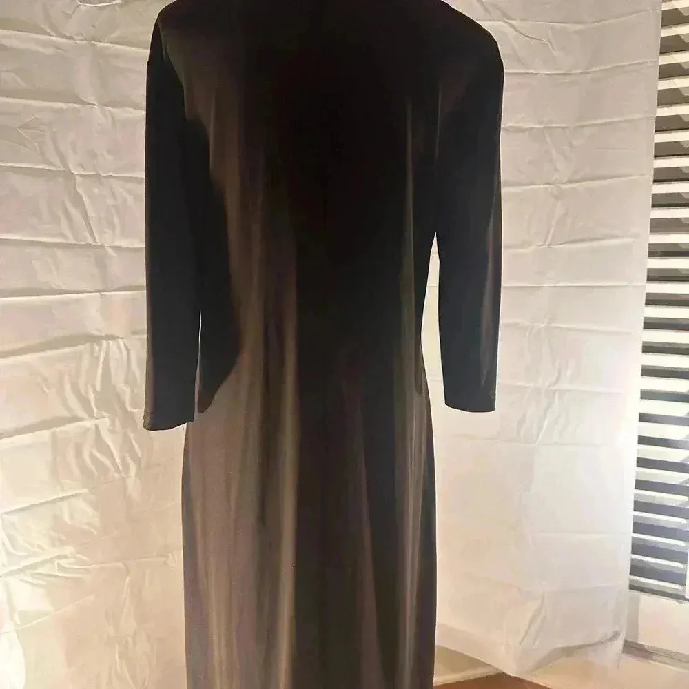 Karin Stevens Brown Long Sleeve Sheath Dress - Image 2