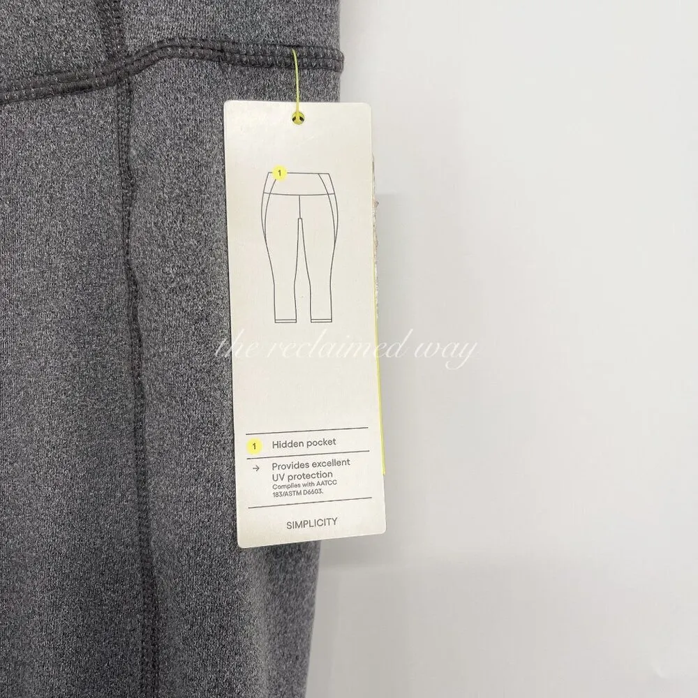 2/$30 All in Motion Mid Rise Athletic Capri Cropped Leggings Heather Grey - Image 9