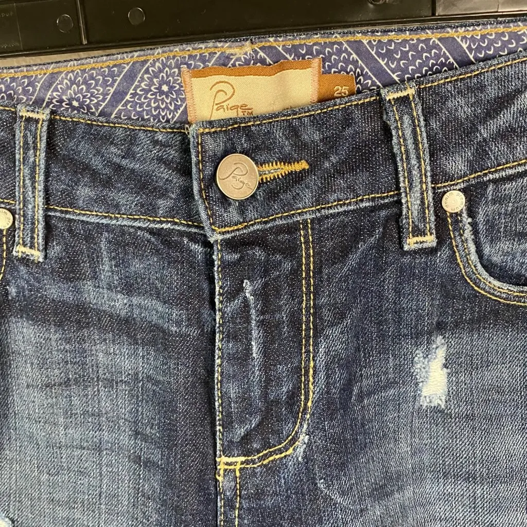 Paige Premium Denim Women’s Jimmy Jimmy Jeans Size‎ 25 Distressed Pants Blue - Image 3