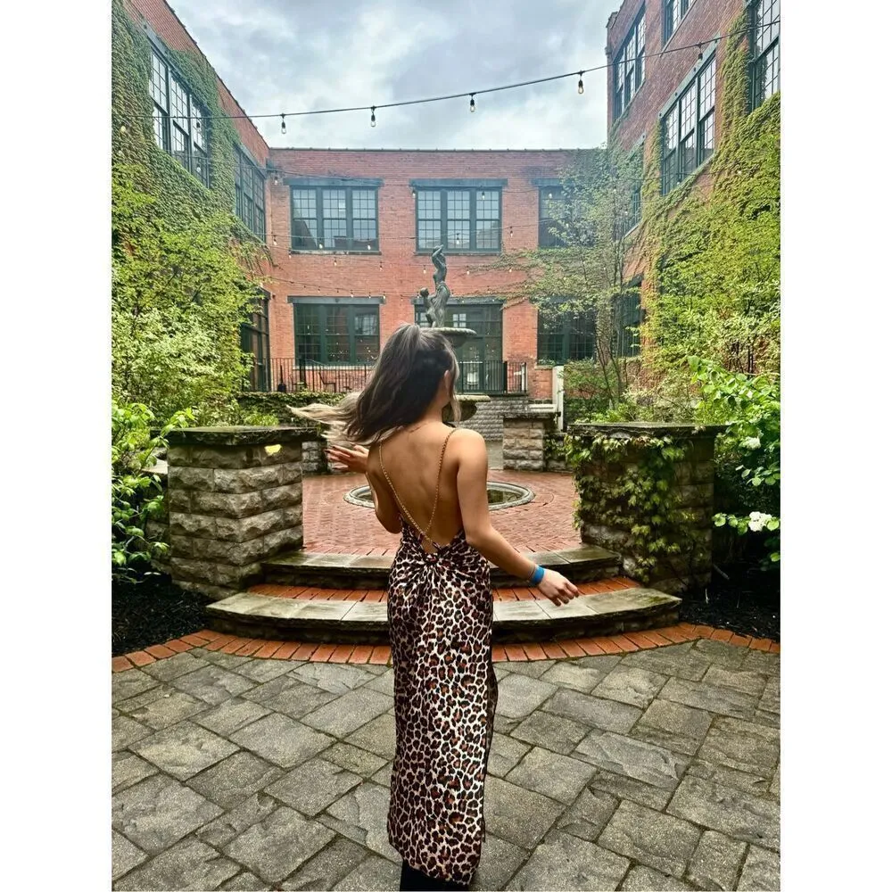 Cheetah backless gold chain size xs Brown - Image 2