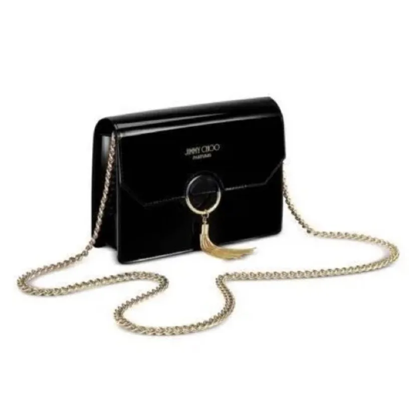 JIMMY CHOO SHOULDER CARRY GOLD ALLOY CHAIN STRAP PURSE PU NWT - Image 1