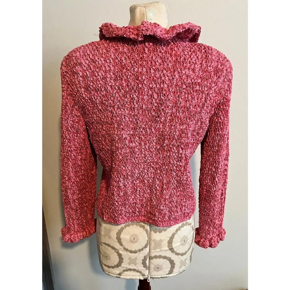 Estelle Gracer Vintage Hand Woven Ruffle Cardigan (No Size Tag - Image 5