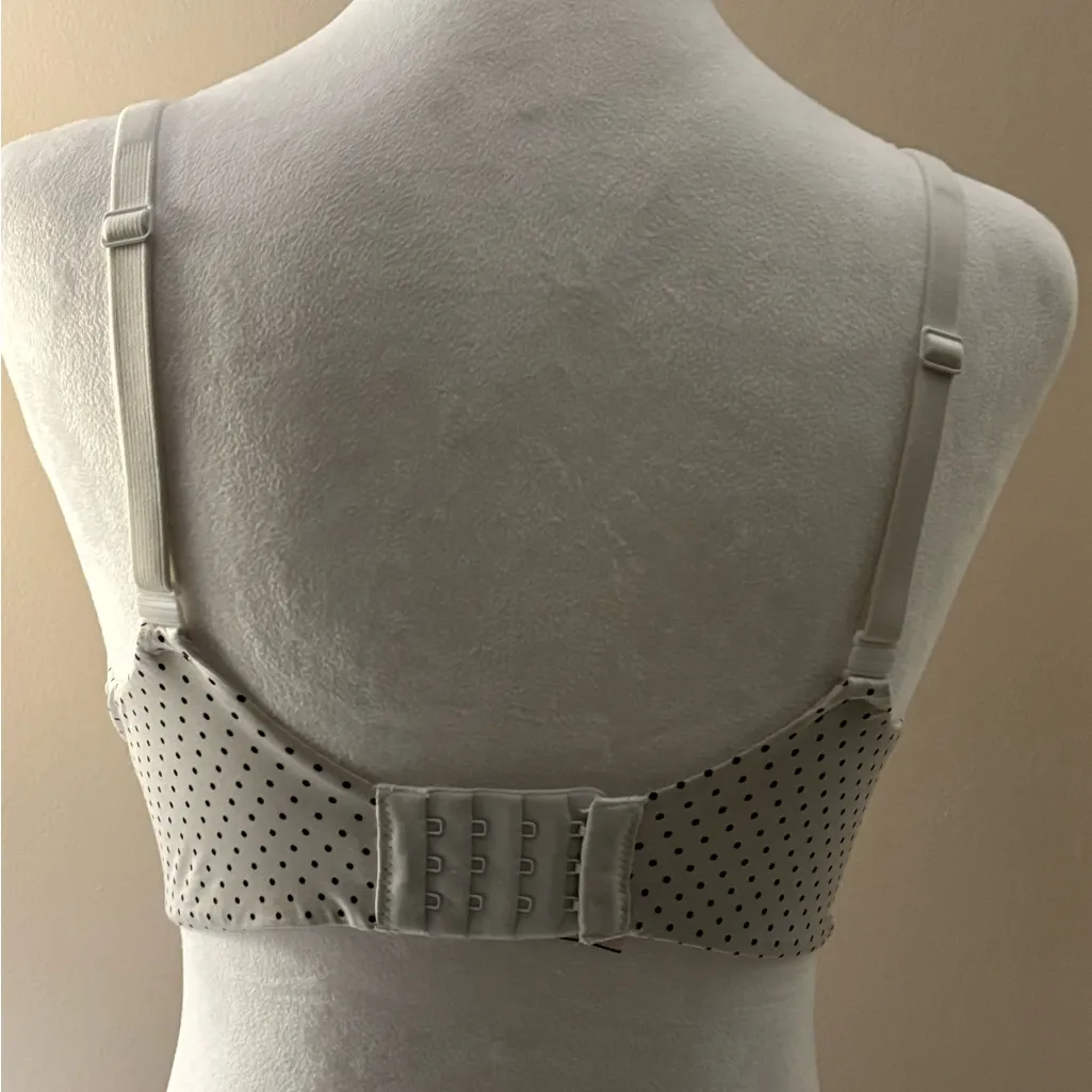 Pink Body By Victoria White and Black Dot Full-Coverage Bra Size 34DDD - Image 7