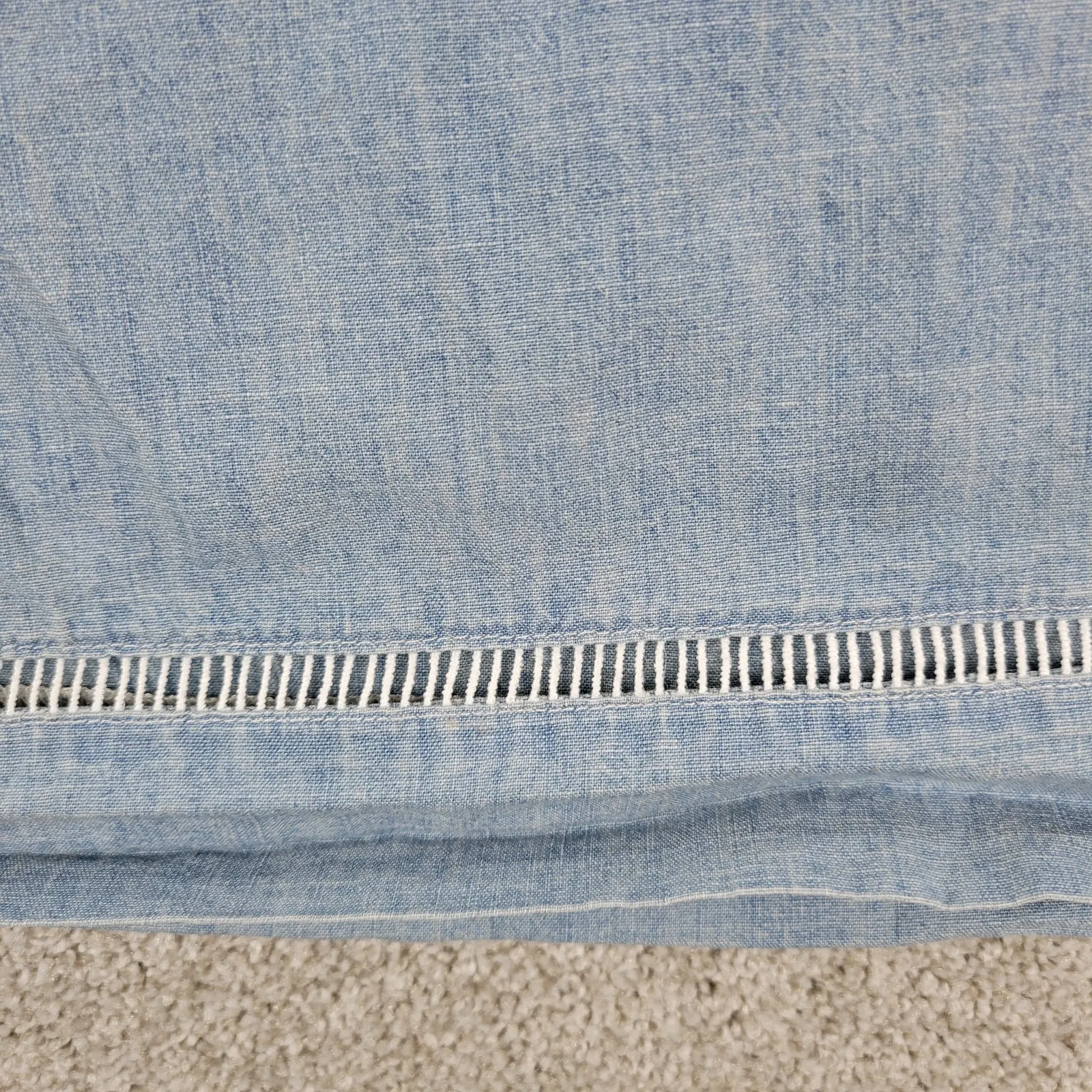 Lauren Ralph Lauren Chambray Off Shoulder Top‎ Womens XL Blue Denim Bell Sleeve - Image 7