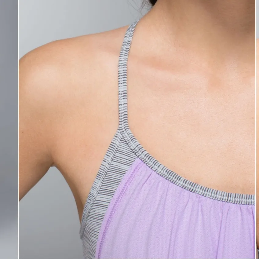 Lululemon Athletica No Limit Performance Tank Top Grey/Purple - Image 3