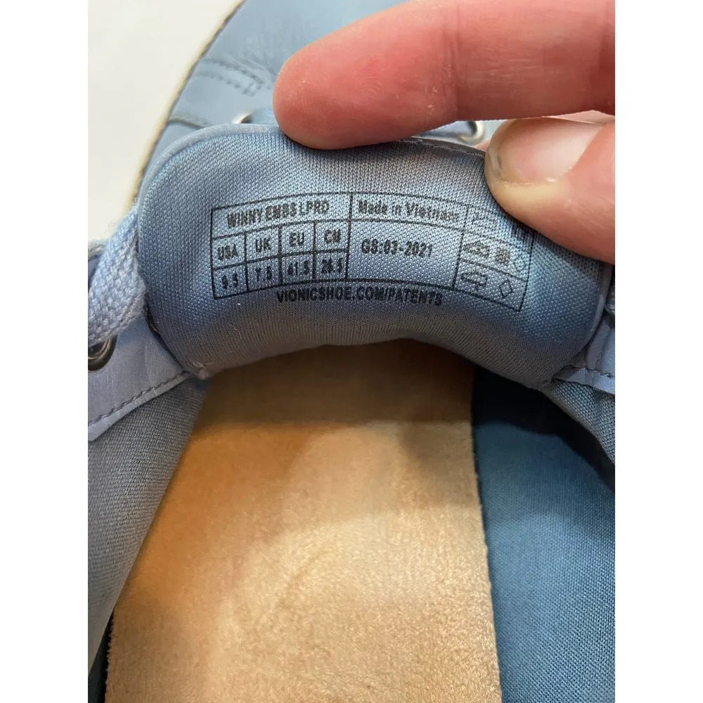 Vionic Womens Winny Lace up sneakers Sky Blue size 9.5 - Image 3