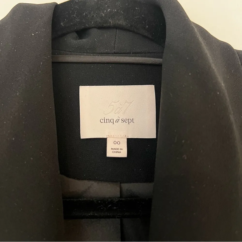 CINQ À SEPT Azura Fringe Crepe Jacket Black Oversized Size undefined - Image 7