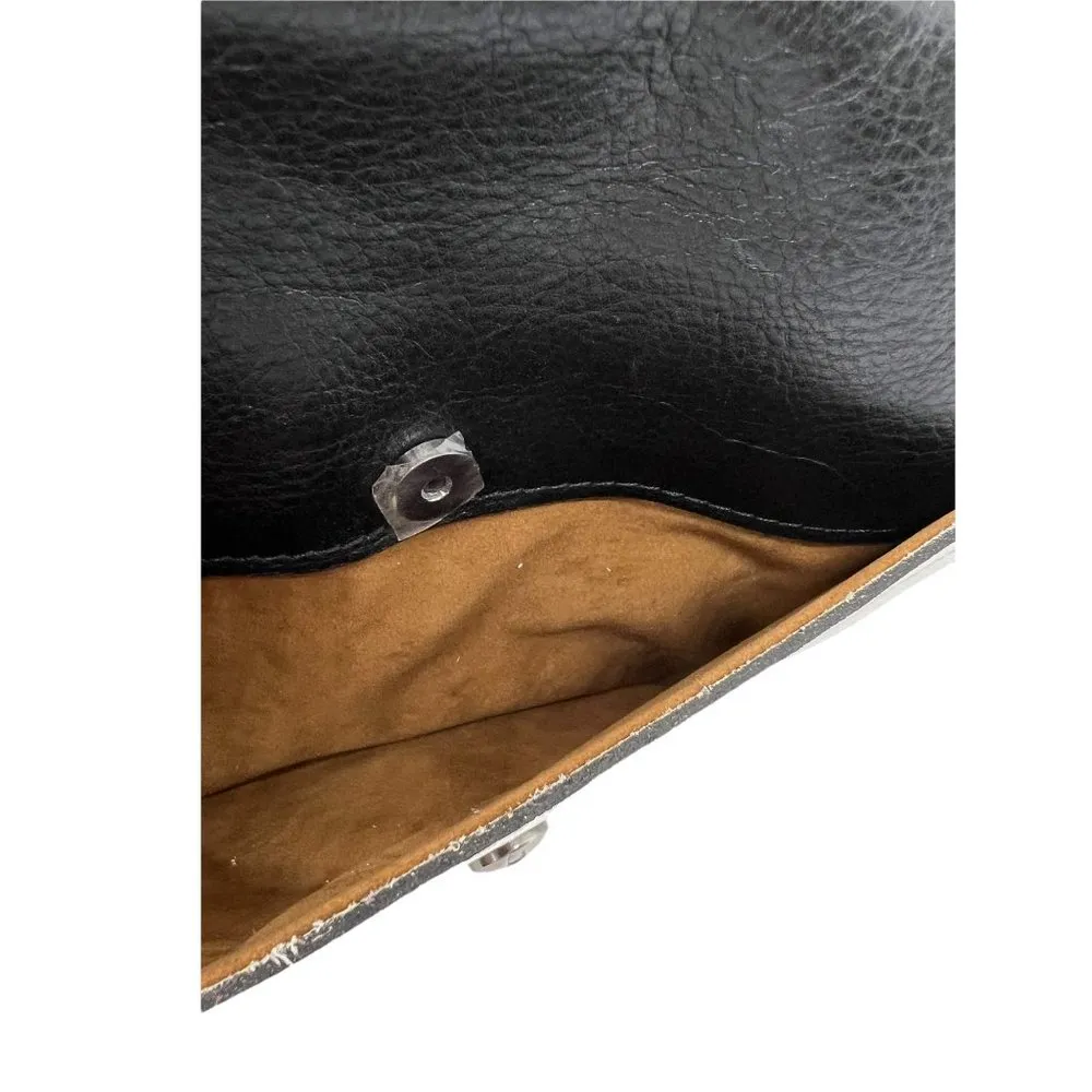 Patricia Nash Bettina Colorblock Saddle Crossbody Bag Purse Black White NWT - Image 5