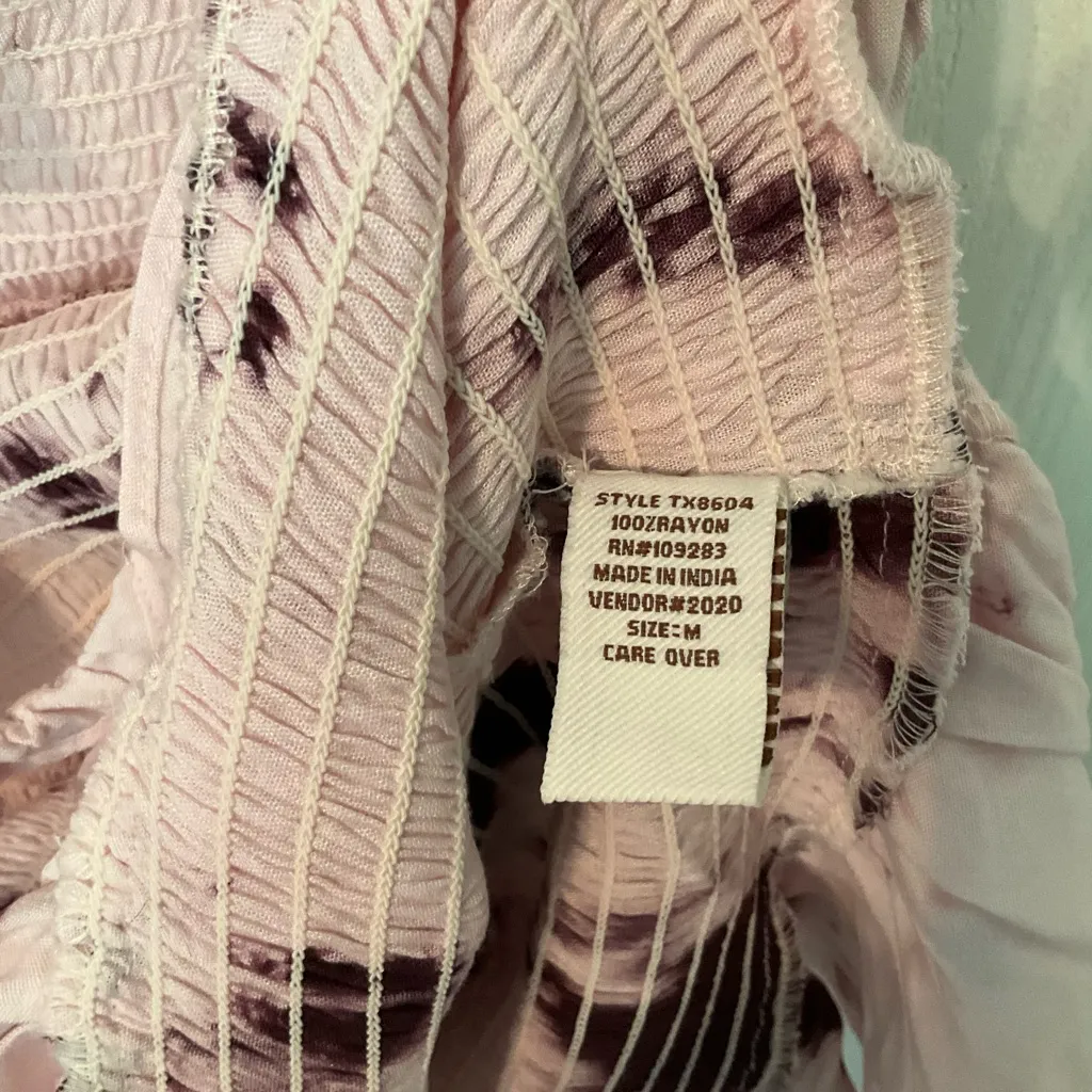 Vintage Havana Pink and Maroon Tye Dye Medium Mini Dress - Image 5