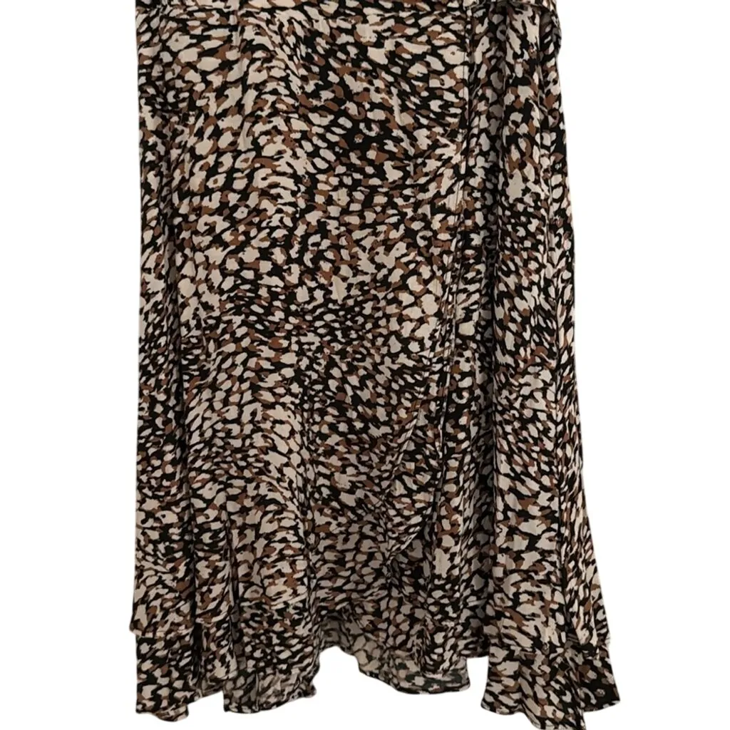 Free People French Quarter Wrap Mini Dress Medium Cheetah‎ Print - Image 6