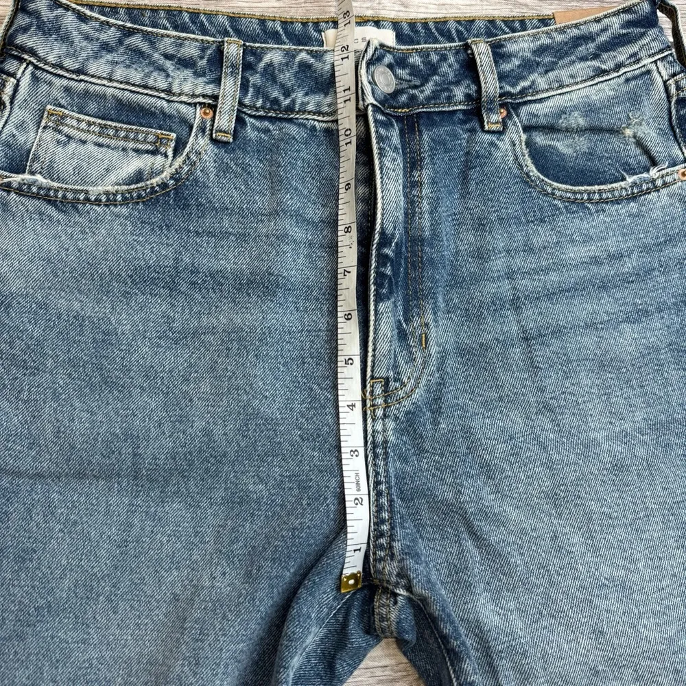 Pacsun Women's Mom Jean Emily Blue 29 Straight Leg Tapered High Rise Rigid Denim - Image 13