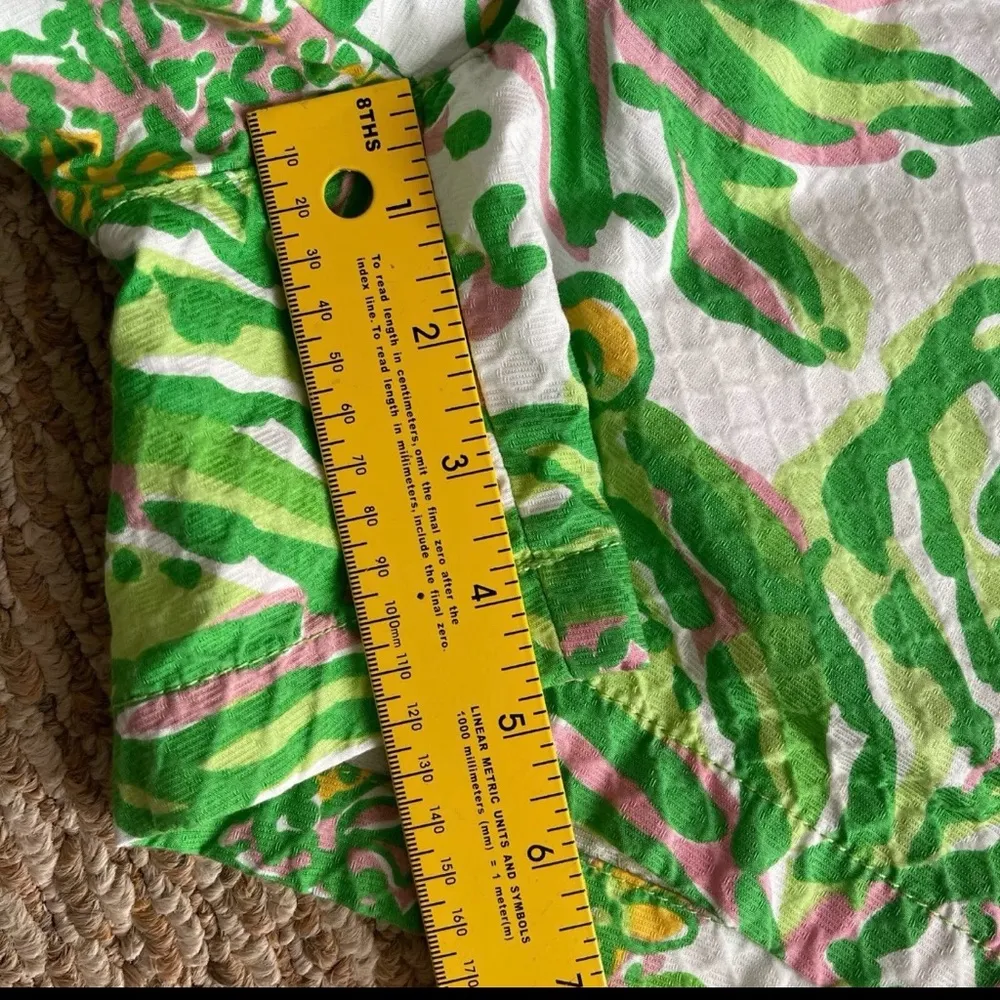 Callahan Green and Pink Bermuda Shorts Tropical Print Size 2 - Image 5