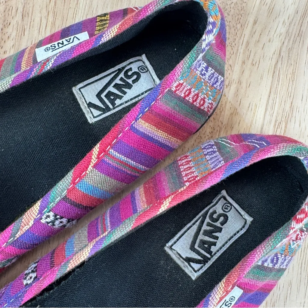 Vans Serape Southwestern Stripe Dri Lex Canvas Slip On Loafers 7 - Image 9