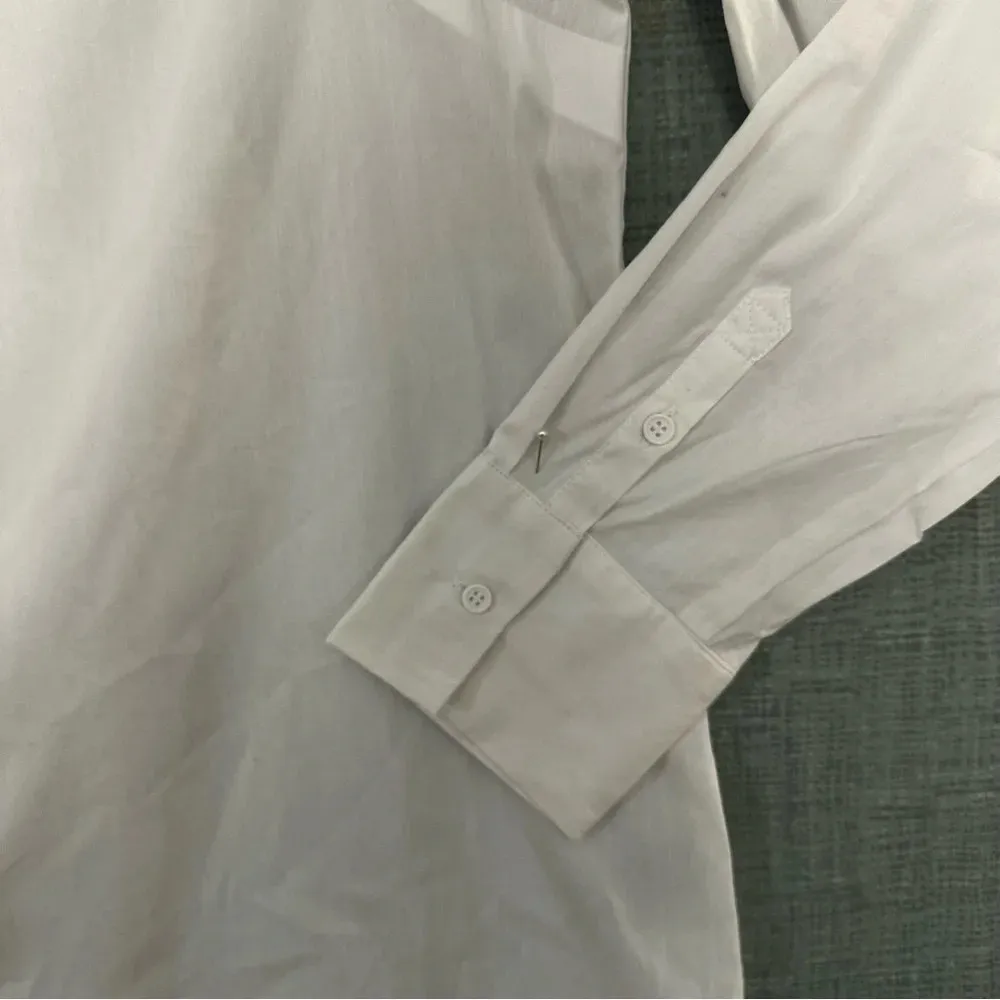 Marled Reunited Clothing women's button up collared shirt basic shirt size L White Size L - Image 4