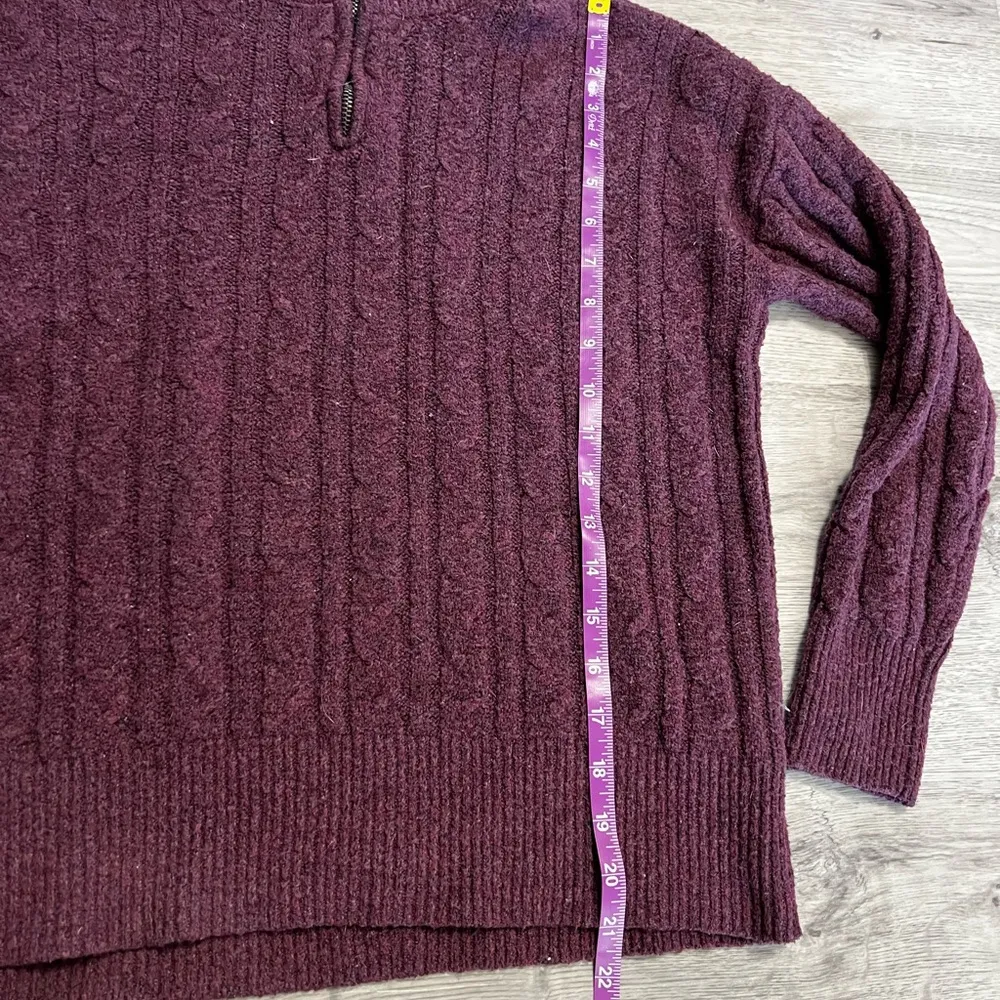 Olive & Oak Maroon Quarter zip sweater size M - Image 6