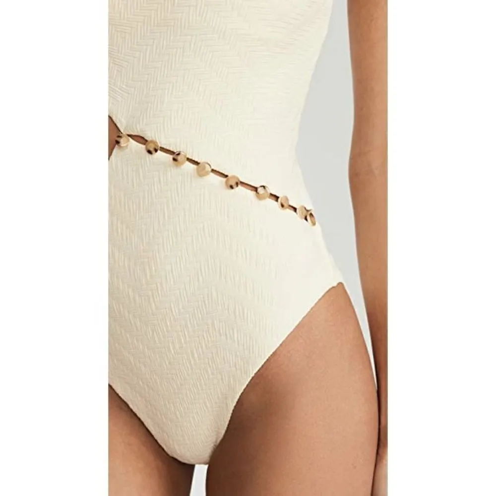 New. Red Carter Asymmetric ivory swimsuit. MSRP $162. Medium - Image 4