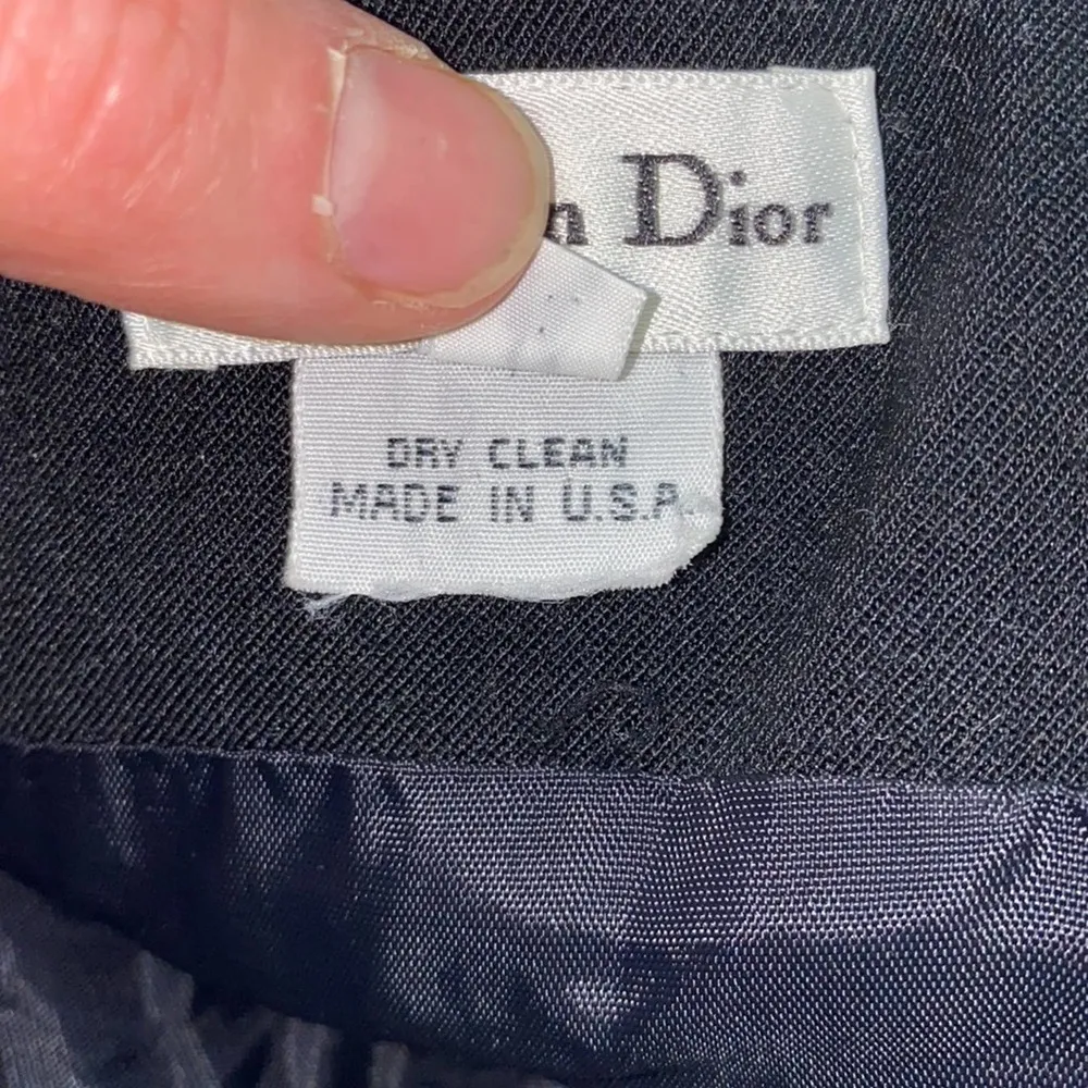 Christian Dior Black Midi Pleated Skirt w/ Pockets EUC Sz 10 Vintage Designer - Image 8