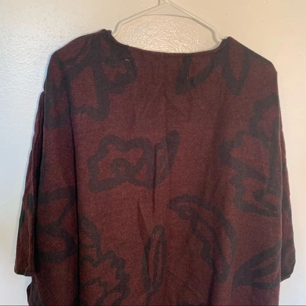Cleobella Sevigny Capelet Poncho Cape Sweater Burgundy - Image 10