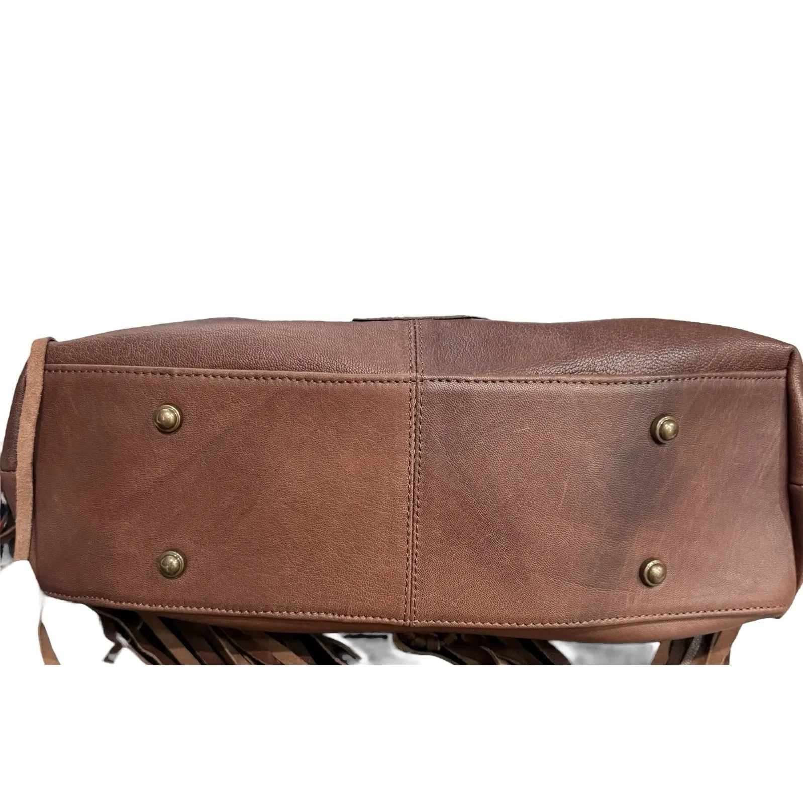 New American Darling LRG Tooled Leopard Calf Hair Leather Western Boho Bag $329 Brown - Image 4