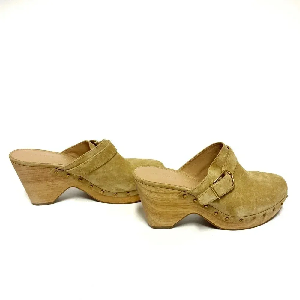 NWOT Veronica Beard Hendrix Suede Clog - Boho Backless Heeled Clog - Image 8