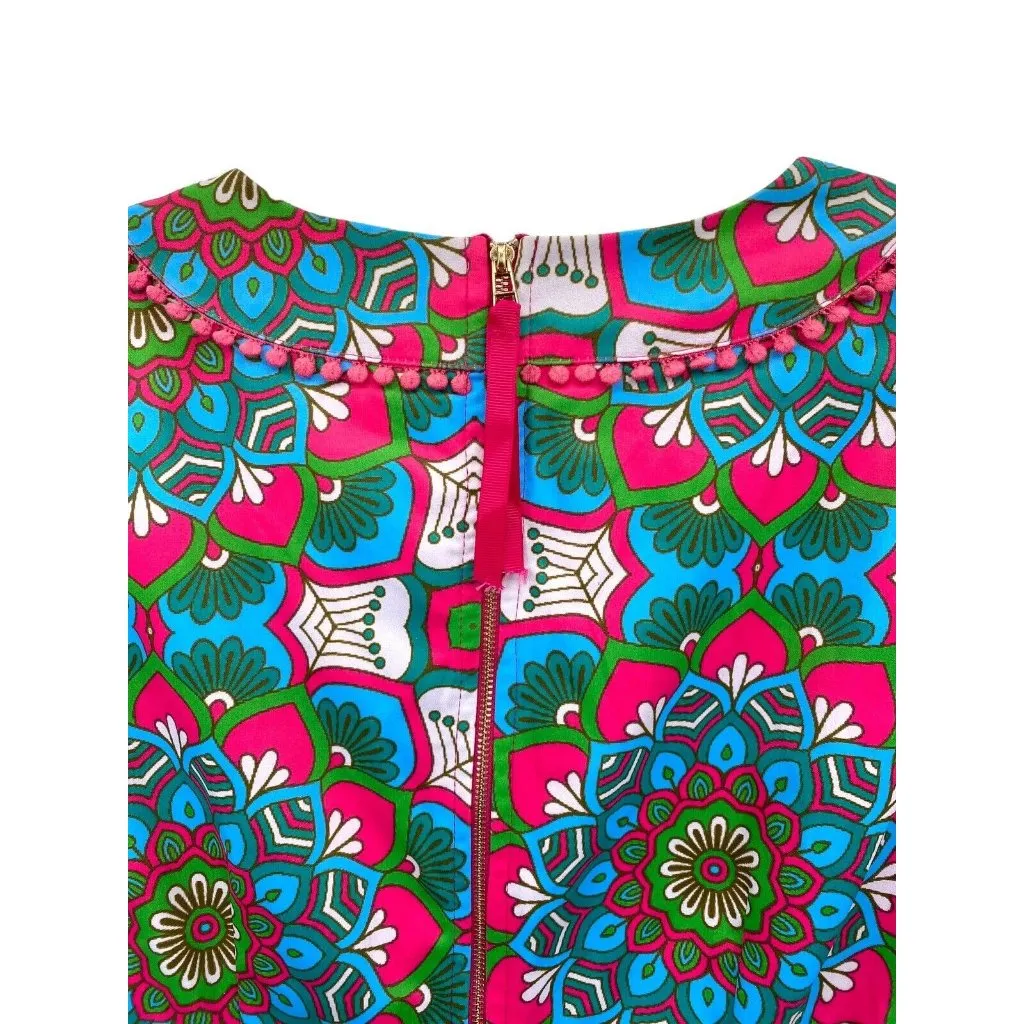 Jade Dress‎ Women’s Medium Turquoise Pink Green Sheath Sleeveless Zip Up - Image 7