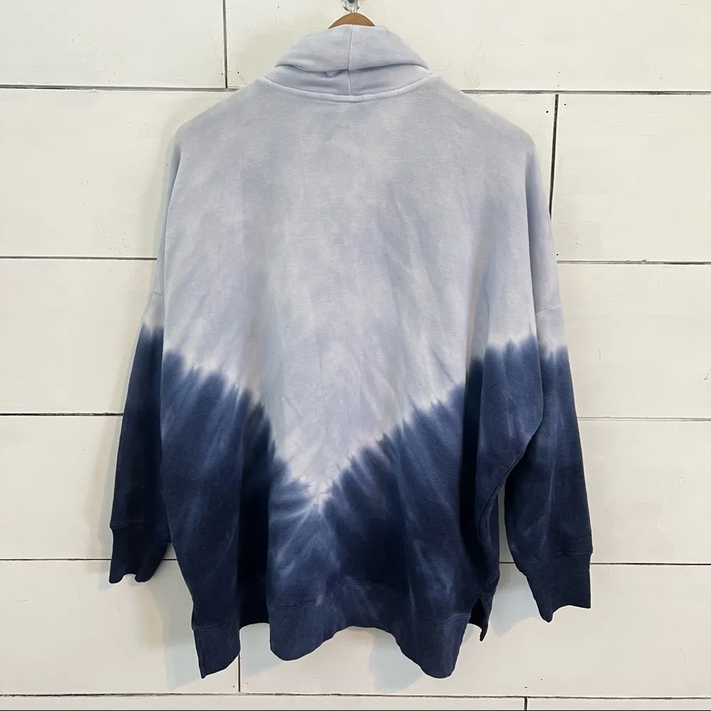 Pink Victoria’s Secret Oversized Blue Tie Dye Turtleneck Sweatshirt. Siz… - Image 3